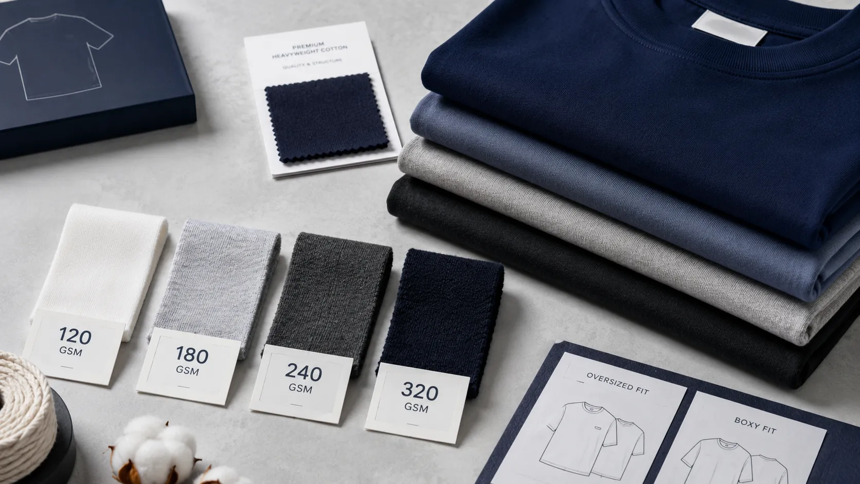 Boxy Fit ต้องใช้ผ้า 240-300 GSM ทรง Oversized ใช้เท่าไหร่